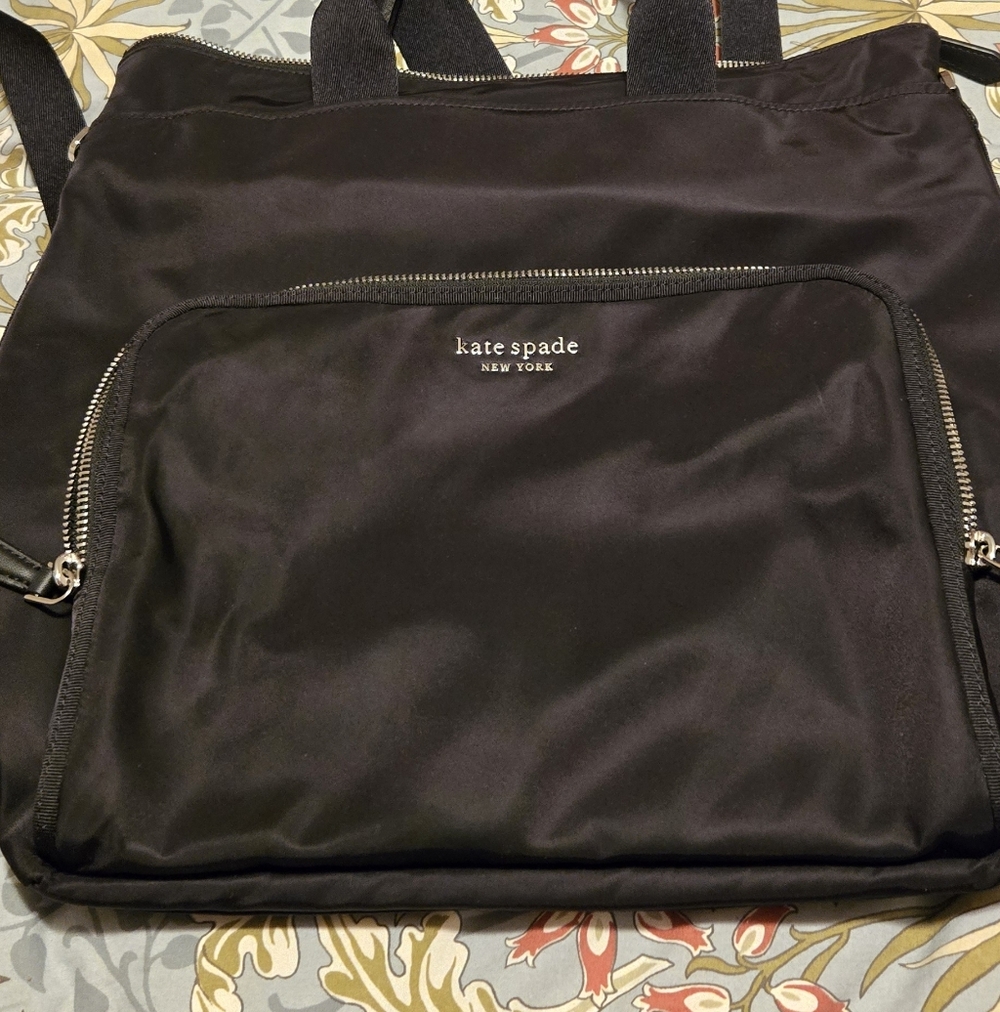 Kate Spade Sam KSNYL Convertible Backpack – Black Nylon Tote/Backpack - Picture 3 of 11